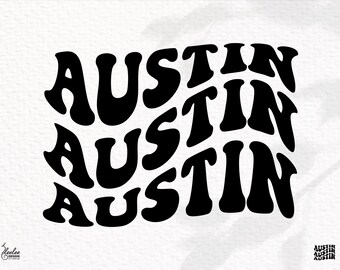 Austin Text SVG | Digital Download in svg, dxf, png, pdf | Austin Travel Mark | Compatible: Cricut, Silhouette and More!