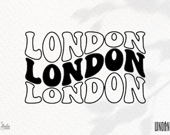 London Text SVG | Big Ben SVG | Digital Download in svg, dxf, png, pdf | London Travel Mark | Compatible with Cricut, Silhouette, and More!