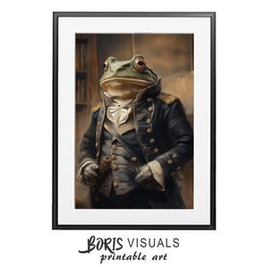 Revolutionary War Frog Print Whimsical Frog Printable Revolutionary War Toad Digital Frog Printable Whimsical Toad Portrait