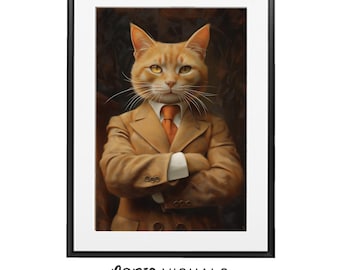 Ritratto di gatto aziendale: arte felina stravagante (download digitale)