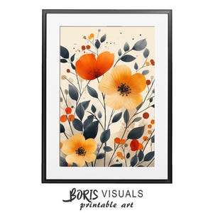 Colorful Floral Print Colorful Download Floral Print Illustration Floral Abstract Art Print Colorful Floral Print Bohemian Flower Print