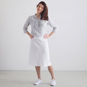 Linen Skirt Various Colours. A-Line Skirt, Knee length. 100% European washed linen. Any size
