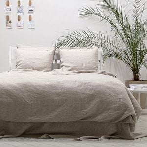 Washed Linen Sheet Set in Natural * Fitted Sheet, Flat Sheet, 2 Pillow Cases *100% European Linen * King, Queen, Full, Twin * Hand Made