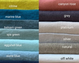 Washed heavy linen fabric by the yard or meter. Any length linen fabric. Linen fabric for bags, aprons, table linen, & decorative pillows