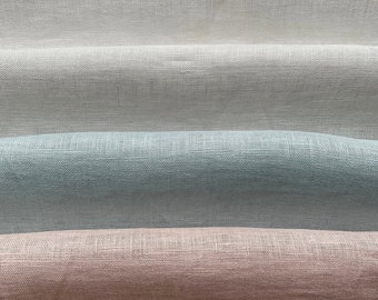 Sample set of Light Weight, Sheer Garza Linen fabric. 85 gr/mtr2 weight fabric for curtains and fashion