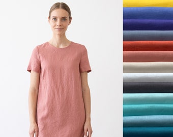 Linen Dress Isabella Various Colors. Straight silhouette with hidden pockets and zipper. European flax. Washed linen Dress, Tunic