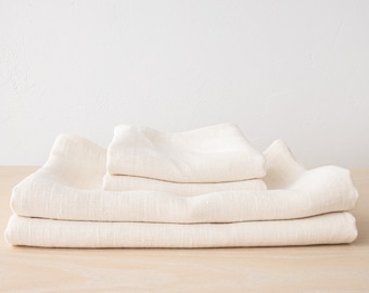 Asciugamani da bagno di lino pesante in crema: set di asciugamani di lino, asciugamani di lino, asciugamani di lino per il corpo