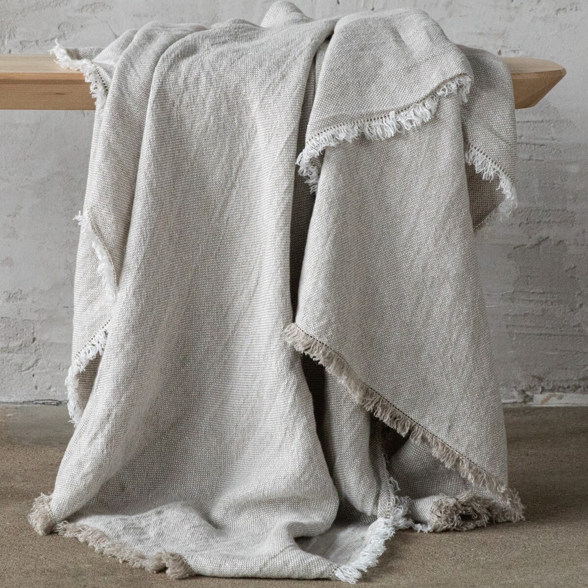 Washed Linen Throw Blanket in Neutral. Linen Bedspread Made From European Flax Certified Linen. Any Size up to 108" Linen Bed Cover. - Etsy