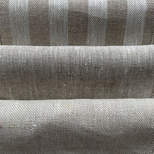 Heavy Weight Linen fabric by the yard or meter in Natural and Off White mix. Linen fabric for pillows, upholstery, 285 gr/m2. Twill, Melange