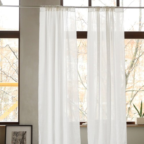 Linen Curtain Panel With Grommets for Window or Doors. Heavy - Etsy