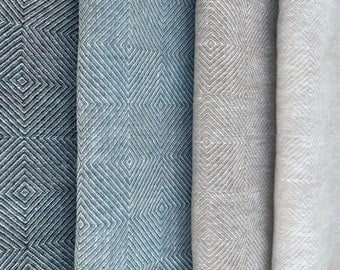 Washed Linen fabric by the yard or meter. Width 275cm / 108". Linen fabric for bedlinen, curtains and table linen. Rhomb Weave