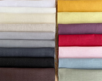 Sample set of Medium weight Linen fabric. Weight 195g/m2. Fabric for sewing, linen bedding, linen clothing