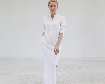 white linen dresses on sale