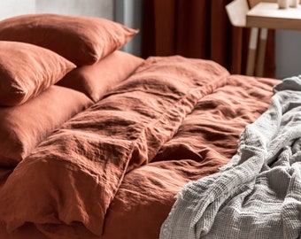 Rust Linen Bedding Etsy