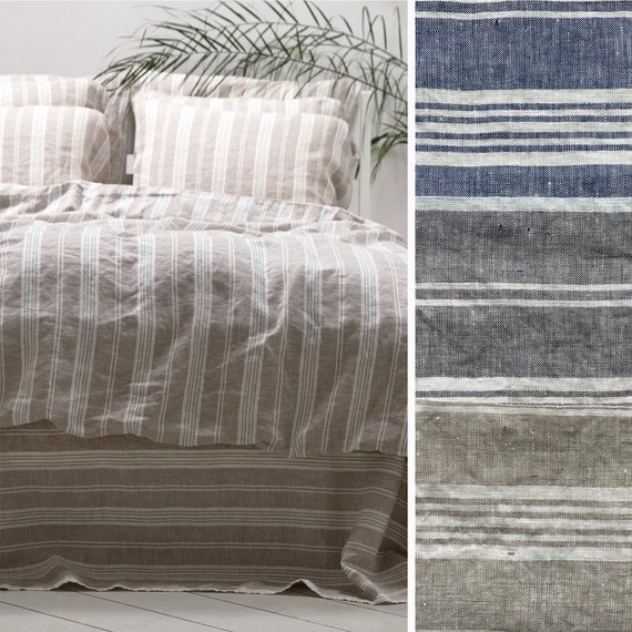 European Linen Stripe Duvet Cover