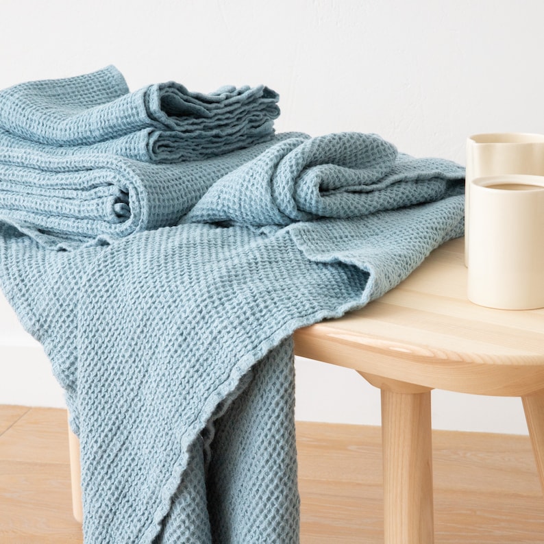 Linen Waffle Big Towels Various Colours Towel Set Bath Etsy Canada