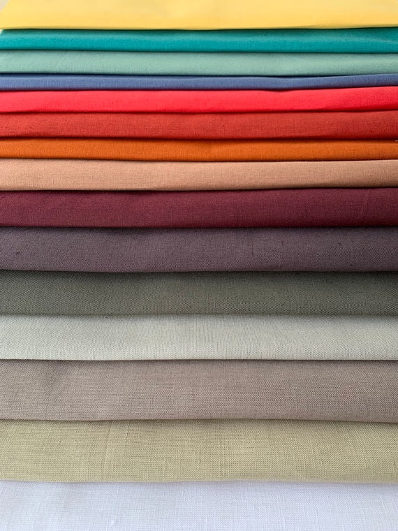 Linen Cotton Blend Fabric by the Yard or Meter, Plain Weave. Wide 180cm.  Linen Fabric for Bags, Aprons, Table Linen, Clothing. CLEARANCE 