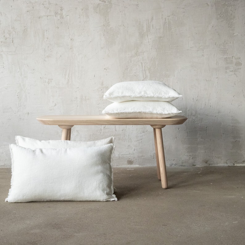 Heavy weight Linen pillow case with hand made fringes. Standard, queen, king, body, euro sham and custom size pillow cushion cover
