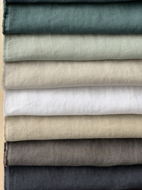 Softened natural linen fabric, QUITE HEAVY linen, 290 GSM, washed beige  white melange linen fabric by the meter, linen fabric by the yard