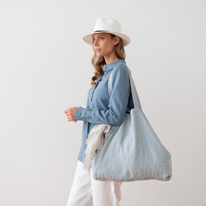 Heavy Weight Leinen Tasche in 50 Farben, Leinen Markt Tasche, Sommer Leinen Handtasche, Leinen Strand Tasche.
