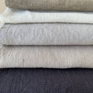 Washed heavy linen fabric by the yard or meter. Any length linen fabric. Linen fabric for bags, aprons, table linen, & decorative pillows image 3