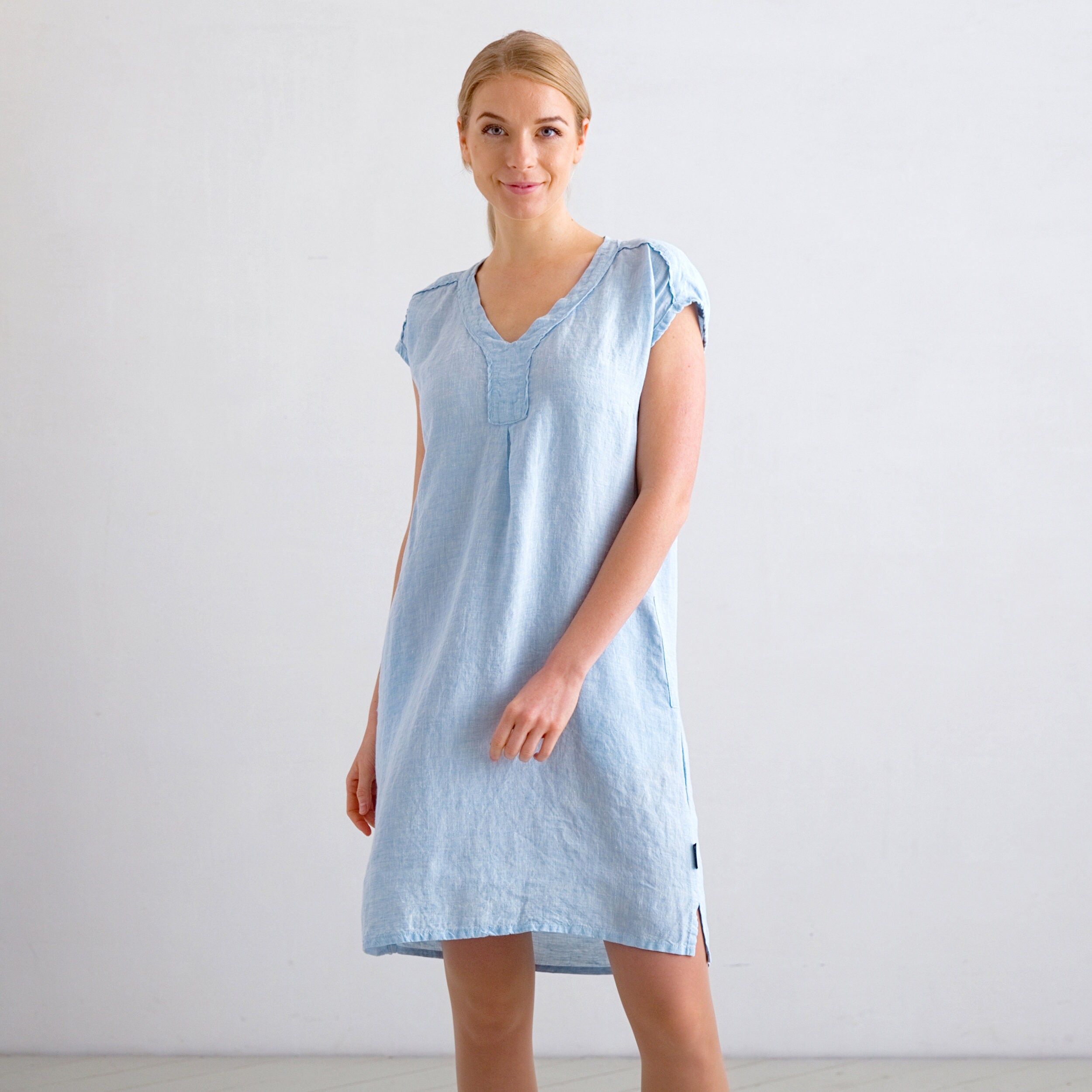 Linen Dress Melange Various Colours. Washed Linen Clothing  