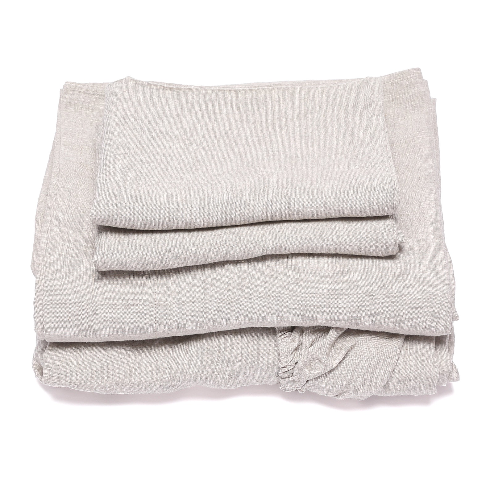 Washed Linen Sheet Set in Natural Fitted Sheet Flat Sheet Etsy