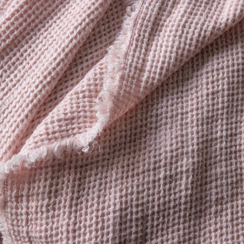 Waffle Linen Throw Blanket in Balsam Green With Hand Made Etsy