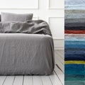 Stone Washed Linen Fitted Sheet in 23 colours. King, Queen, Custom size linen fitted sheet, linen bedding. 100% European Linen