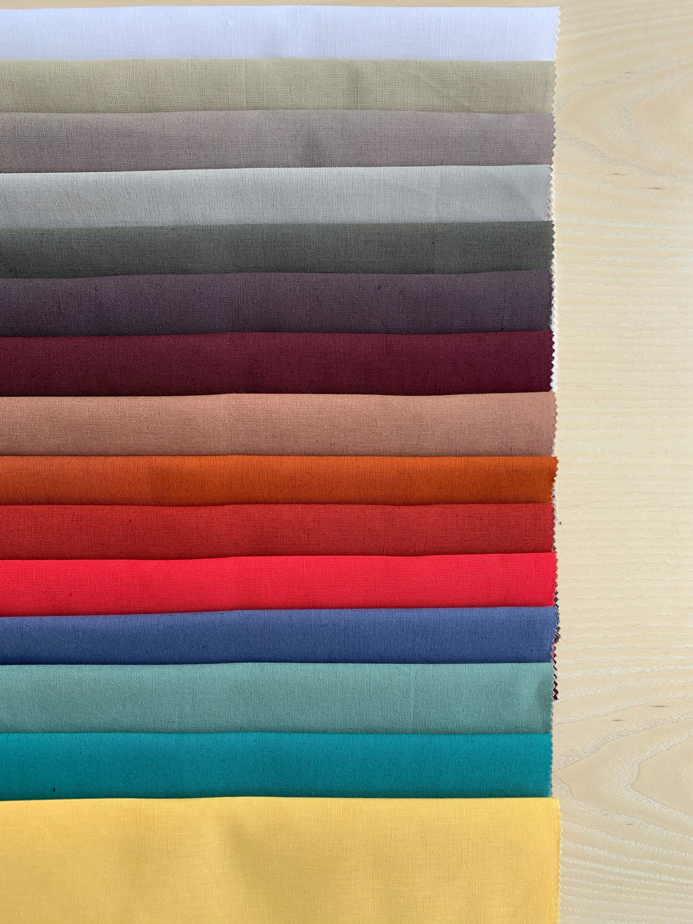 Linen Cotton Blend Fabric by the Yard or Meter Plain Weave. Etsy