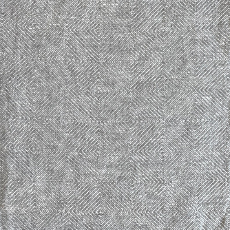 Washed Linen fabric by the yard or meter. Width 275cm / 108. Linen fabric for bedlinen, curtains and table linen. Rhomb Weave Natural