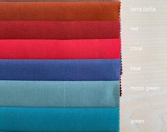 Half Metre length Sketch Basic Blue Linen Weave Effect Cotton Fabric C8224 