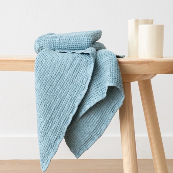Asciugamani in lino waffle grandi vari colori: set di asciugamani, telo da  bagno, asciugamani di lino per il corpo. Lino di lino europeo. -  Italia