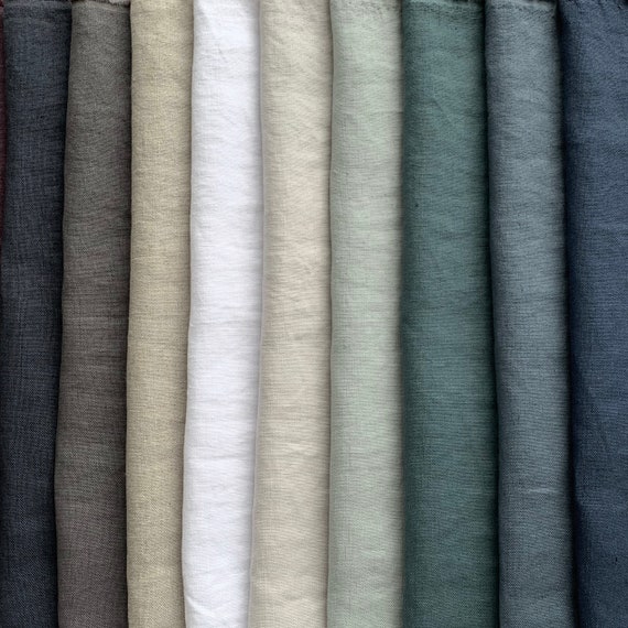 Tela de lino de tapicería pesada por yarda o metro, lavada. Tejido de lino  para almohadas decorativas, cortinas, fundas sueltas. -  México