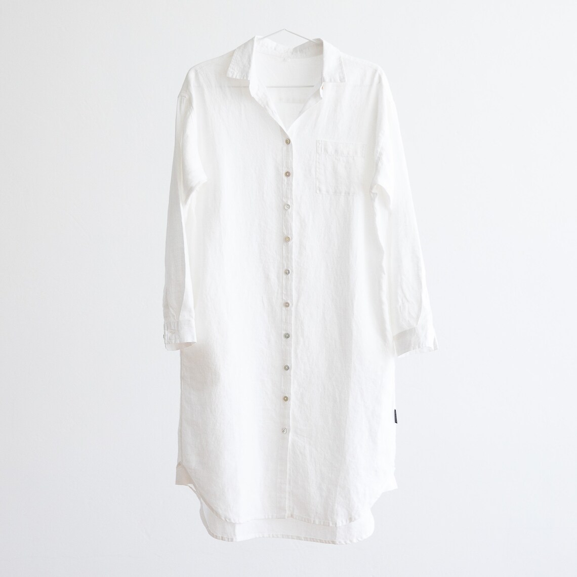 Linen Shirt Dress Various Colors. Front full-length buttoned | Etsy