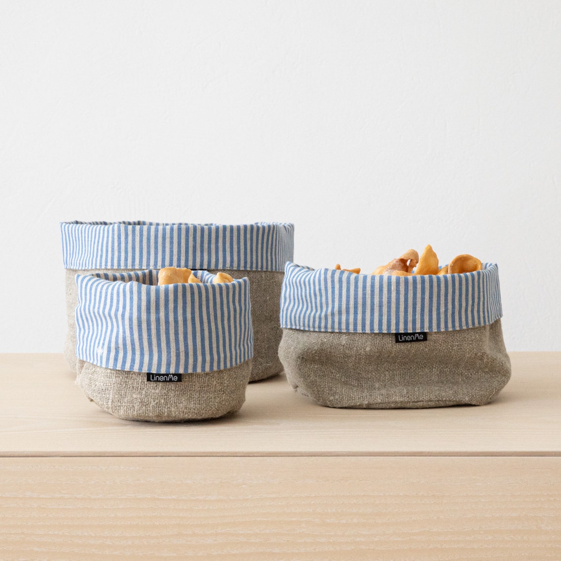 Natural Linen Fabric Bread Basket Organic Food Storage Plant Etsy