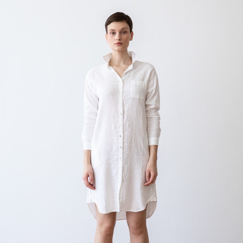 Linen Shirt Dress Various Colors. Front Full-length Buttoned - Etsy