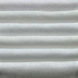 Light Weight White Linen fabric by the yard or meter. Width 150cm. Any length linen fabric. 85 gr/m2, 125 gr/m2, 150 gr/m2