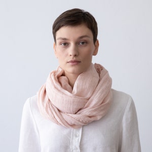 Washed Linen Summer Scarf in Pink, Rosa. Softened linen scarves in 30  colours. Hand made from 100% European linen. READY TO SHIP