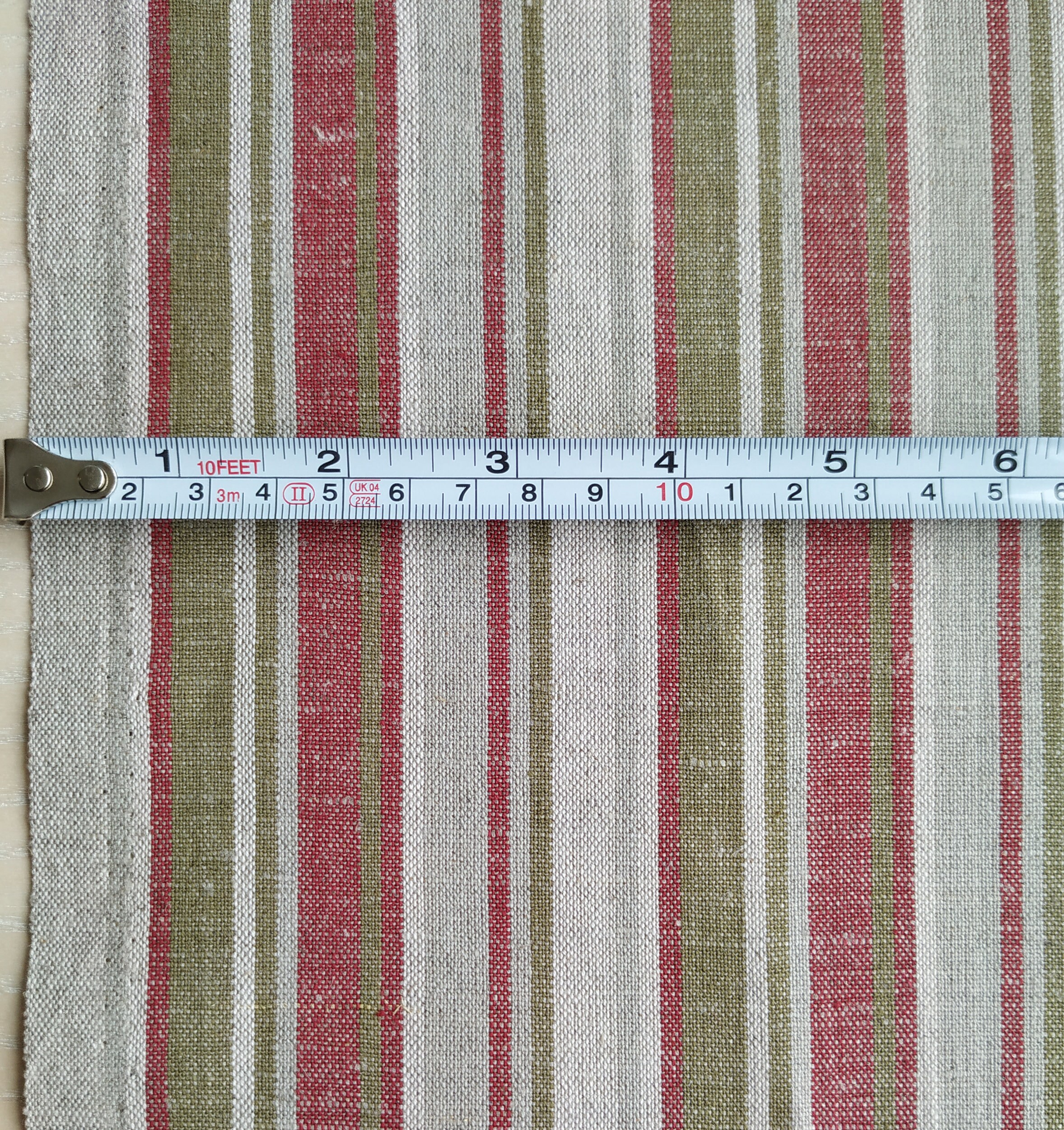 Striped Linen Cotton Mix Fabric by the Yard or Meter Medium Etsy