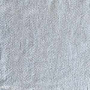 Washed Linen fabric by the yard or meter. Width 275cm / 108. Linen fabric for bedlinen, curtains and table linen. Rhomb Weave Silver