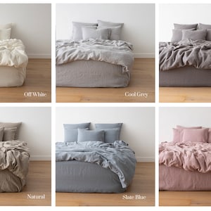 Washed Linen Duvet Cover Various Colours Queen, King and other USA sizes Pure European linen. image 1