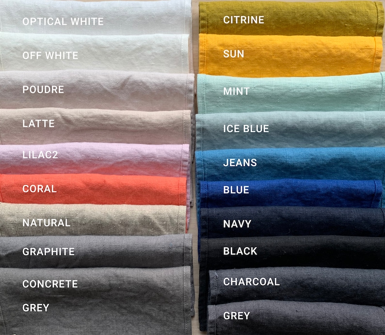 Sample set of Heavy Weight, Plain Weave Linen fabric. 280 gr/mtr weight fabric for Linen Curtains, Table linen, Linen Bedding image 1