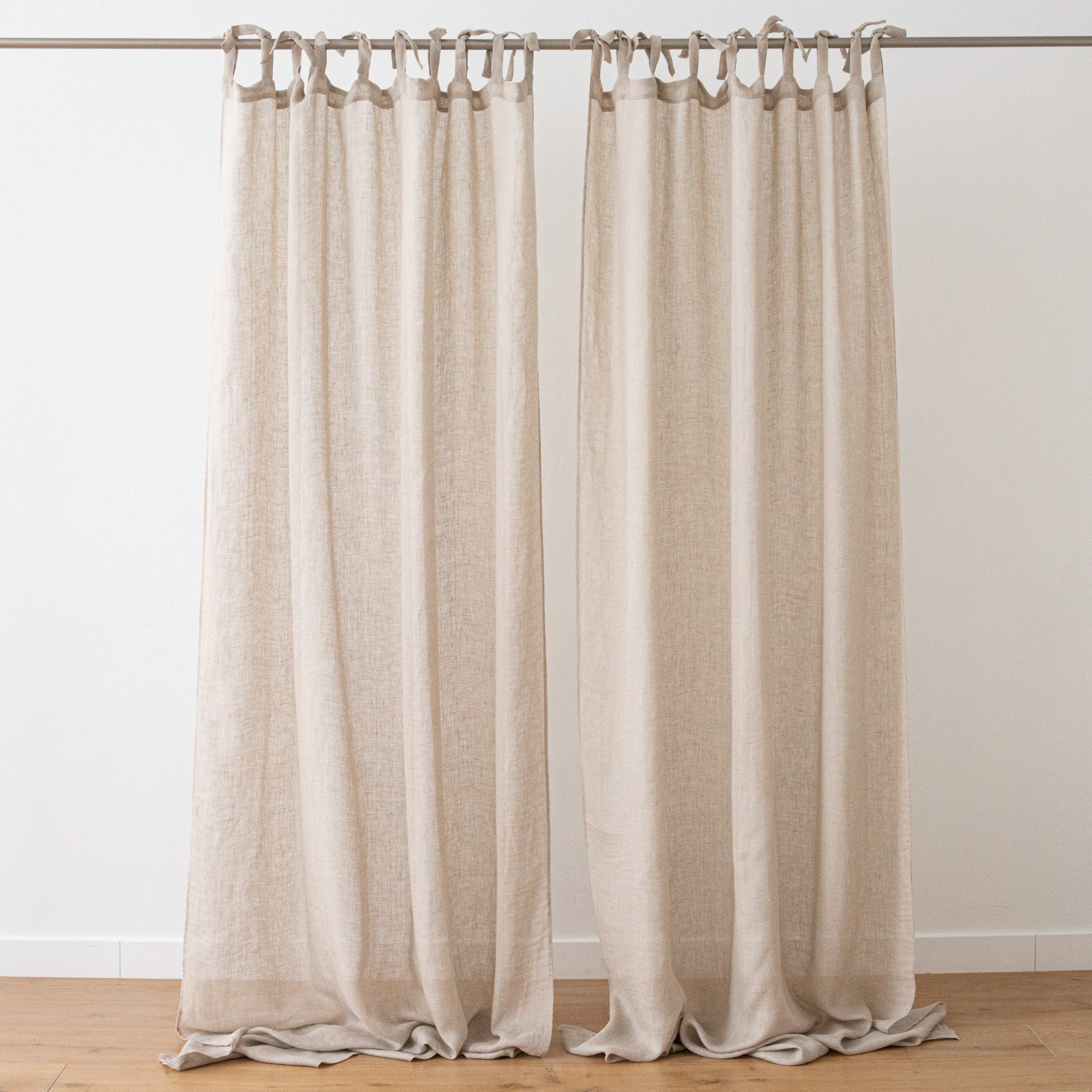 Linen Tie Top Curtain Panel Various Colors. Sheer Linen Etsy UK