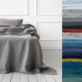 Stone Washed Linen Flat Sheet in 23 Colours. King, Queen, Twin, Custom size bed linen sheets, linen bedding. 100% European Linen, Hand Made