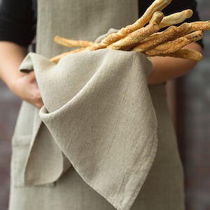 Set of 2 Linen Tea Towels in Natural Linen. Washed linen kitchen towel. Heavy weight linen. Linen dish towel, dishcloth.