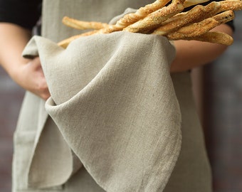 Set of 2 Linen Tea Towels in Natural Linen. Washed linen kitchen towel. Heavy weight linen. Linen dish towel, dishcloth.