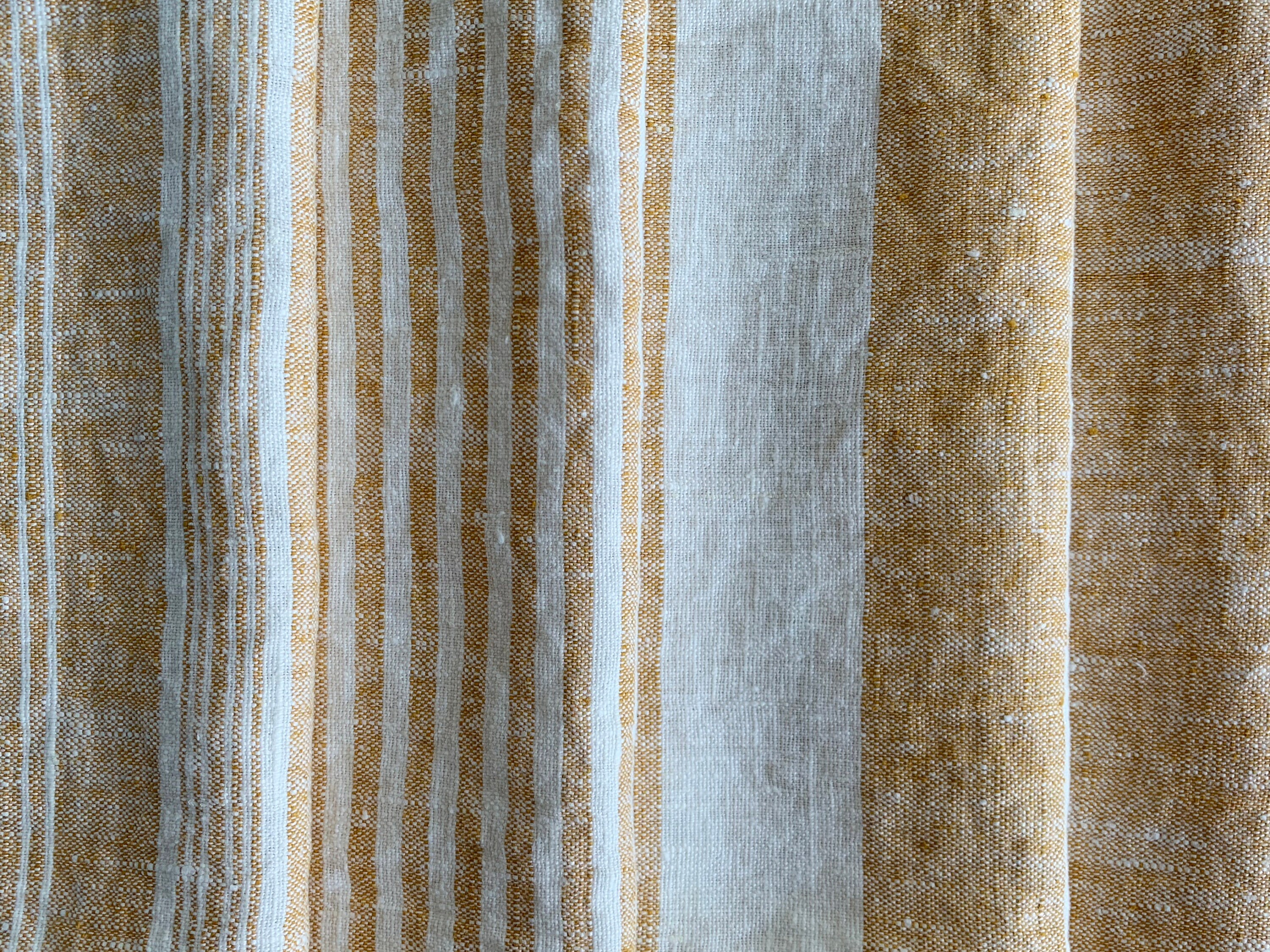 French Linen Cloth Heavyweight Vintage Stripe Linen