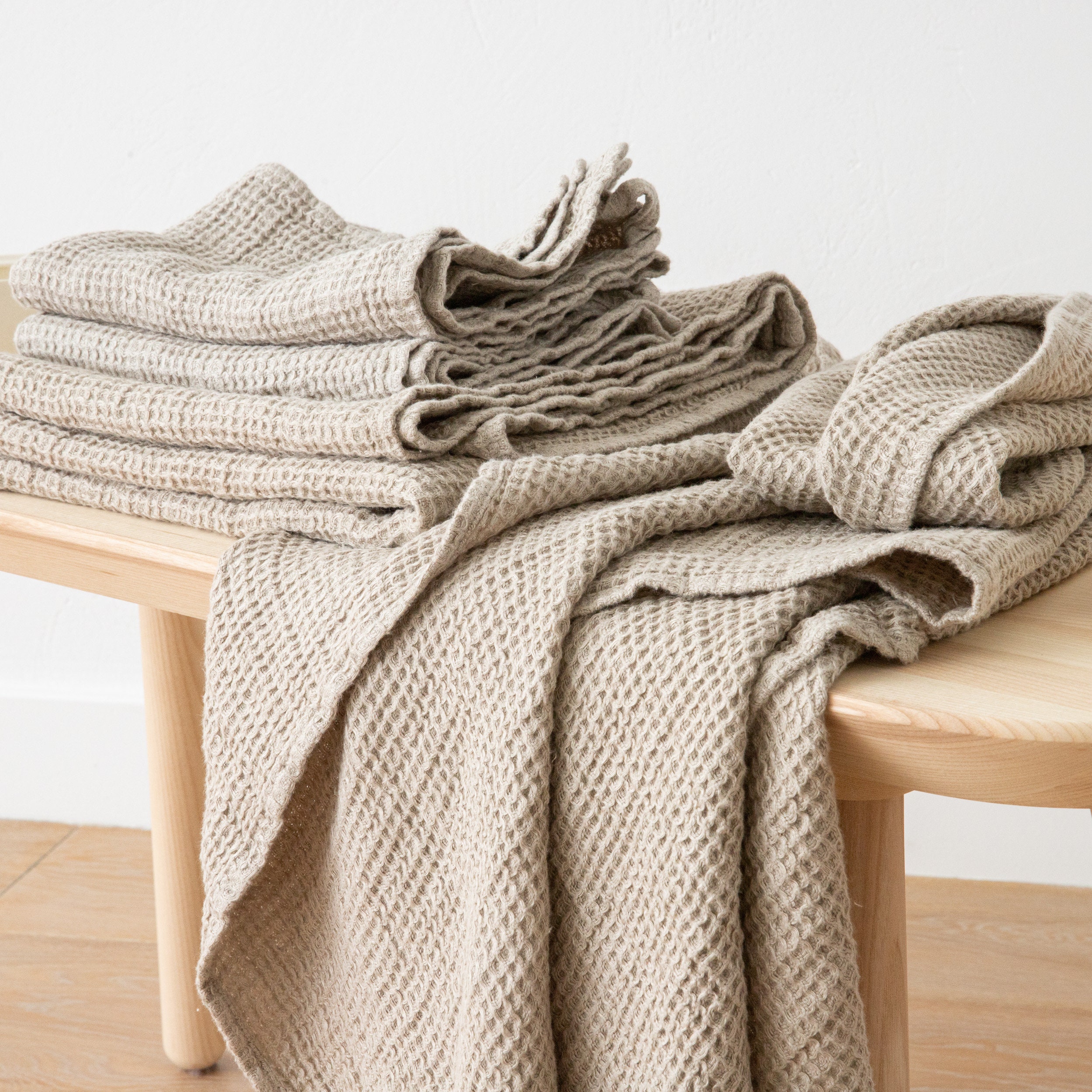 Linen Waffle Big Towels Natural: Towel Set, Bath Towel, body linen to…