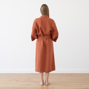 Waffle Linen Bath Robe for Woman in Rust. Brick Waffle Spa - Etsy
